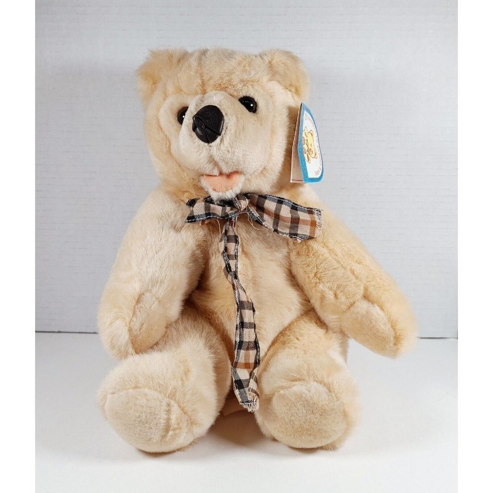 Kellytoy Playpets 11" Face Bear Plush  Beige Stuffed Animal